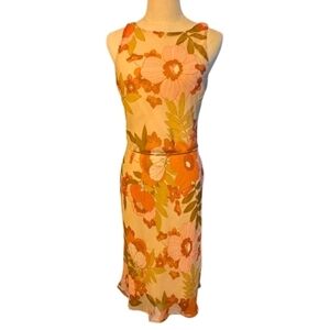 FLP Y2K Chiffon Classic Floral Sheath Dress 6